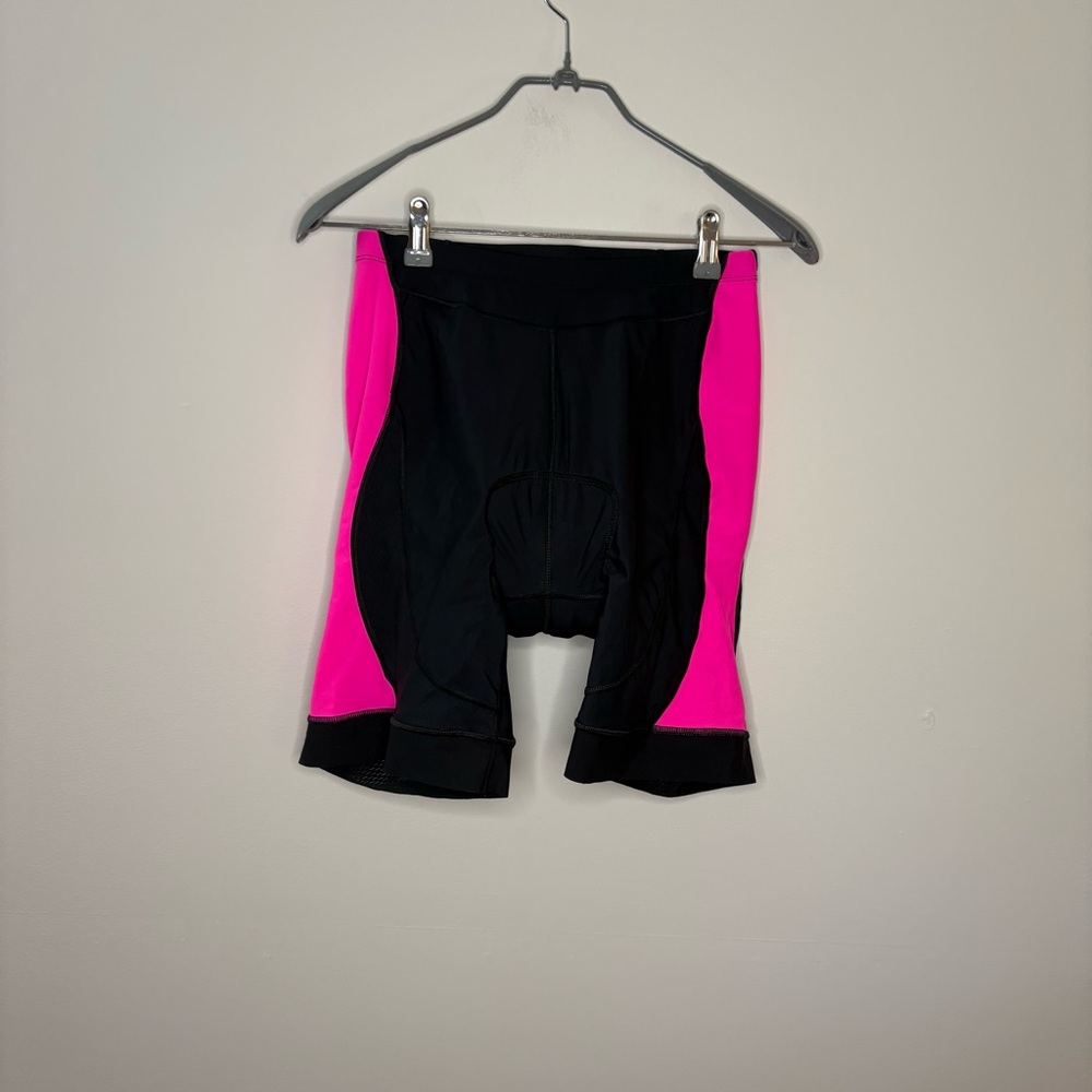 Ewedoos Womens XL Black and Pink Athletic Compression Shorts padded Cycling